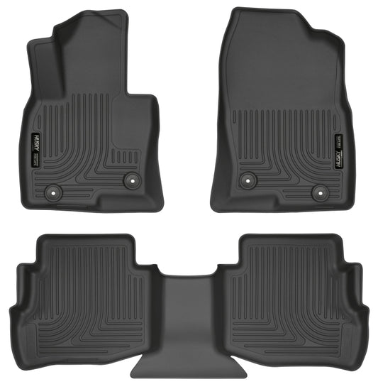 Husky Liners 95611 2017 Mazda CX-9 WeatherBeater Floor Liner (Front and Second Rows) - Black