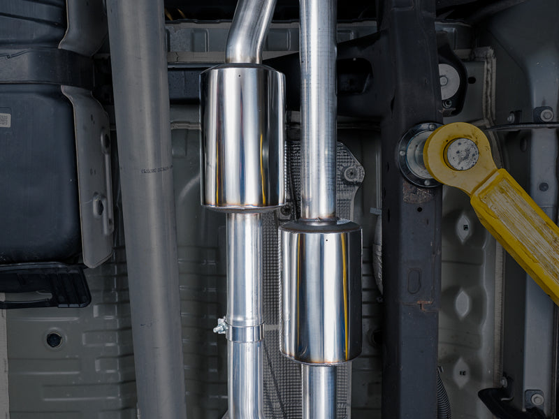 AWE Tuning 3015-42203 4th Gen GM 1500 6.2L 0FG Catback Split Rear Exit (w/ Bumper Cutouts) - Quad Chrome Tips