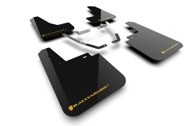 Rally Armor MF116-UR-BLK-WOR 24-25 Subaru Crosstrek (Wilderness Only) Black UR Mudflap W/Wild-Orange Logo No Drill Re