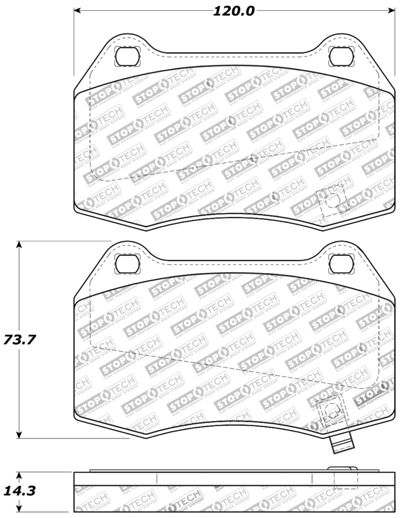Stoptech 309.09600 StopTech Performance 02-07 350z/G35 w/ Brembo Front Brake Pads