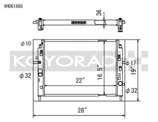 Koyo VH061885 06-13 Mazda MX-5 Miata (MT) Radiator