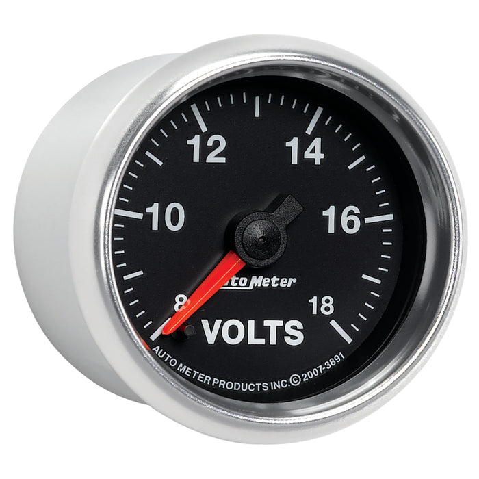AutoMeter 3891 Autometer GS Series 2-1/16in Voltmeter 18V Electrical Gauge Full Sweep