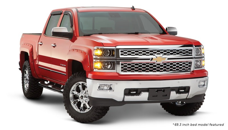 Bushwacker 40957-02 15-18 Chevy Silverado 2500 HD Fleetside Pocket Style Flares 4pc 78.8/97.8in Bed - Black