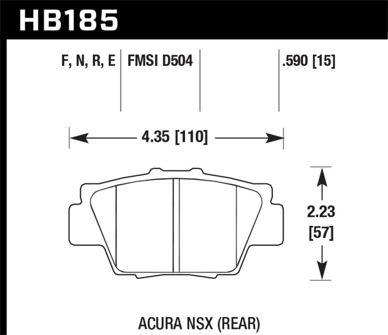 Hawk Performance HB185N.590 Hawk HP+ Street Brake Pads