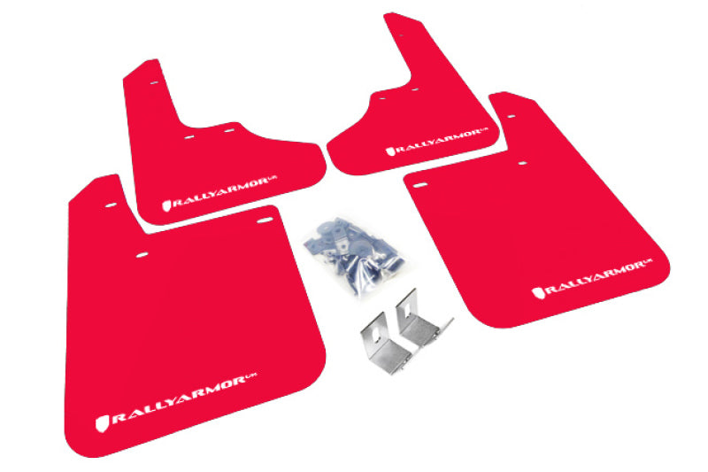 Rally Armor MF2-UR-RD/WH 93-01 Subaru Impreza RS Red UR Mud Flap w/ White Logo