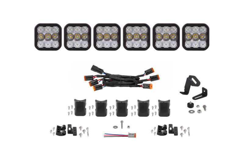 Diode Dynamics DD6798 SS5 Sport Universal CrossLink 6-Pod Lightbar - White Combo