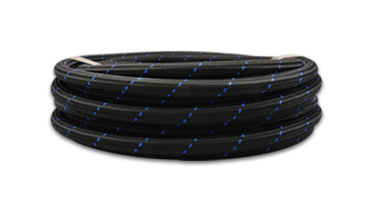 Vibrant 11978B -8 AN Two-Tone Black/Blue Nylon Braided Flex Hose (20 foot roll)