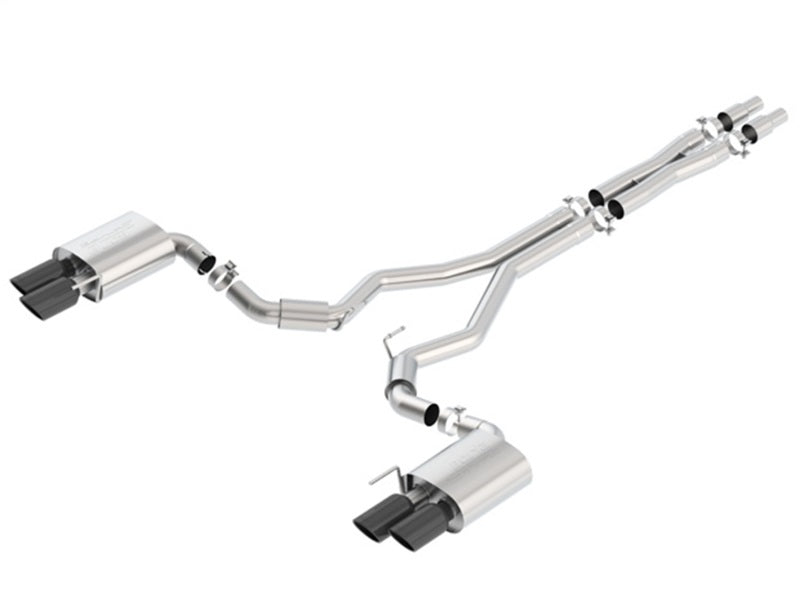 Borla 140745BC 2018 Ford Mustang GT (A/T / M/T) 3in S-Type Catback Exhaust w/o Valves w/ Black Chrome Tips