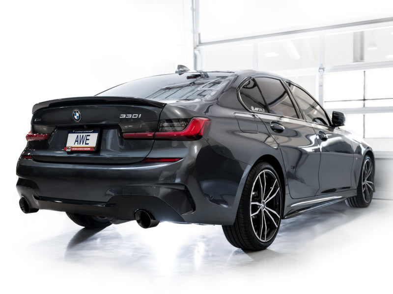 AWE Tuning 3020-33429 AWE 19-23 BMW 330i / 21-23 BMW 430i Base G2X Track Edition Axle Back Exhaust - Diamond Black