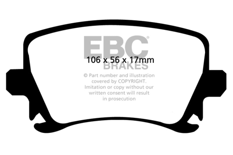 EBC DP21518 06-13 Audi A3 2.0 Turbo (Girling rear caliper) Greenstuff Rear Brake Pads
