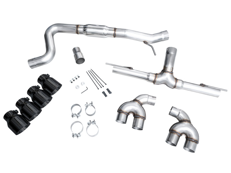 AWE Tuning 3020-43658 AWE MK8 Volkswagen Golf R 3in Track Edition Quad Exhaust - Diamond Black Tips