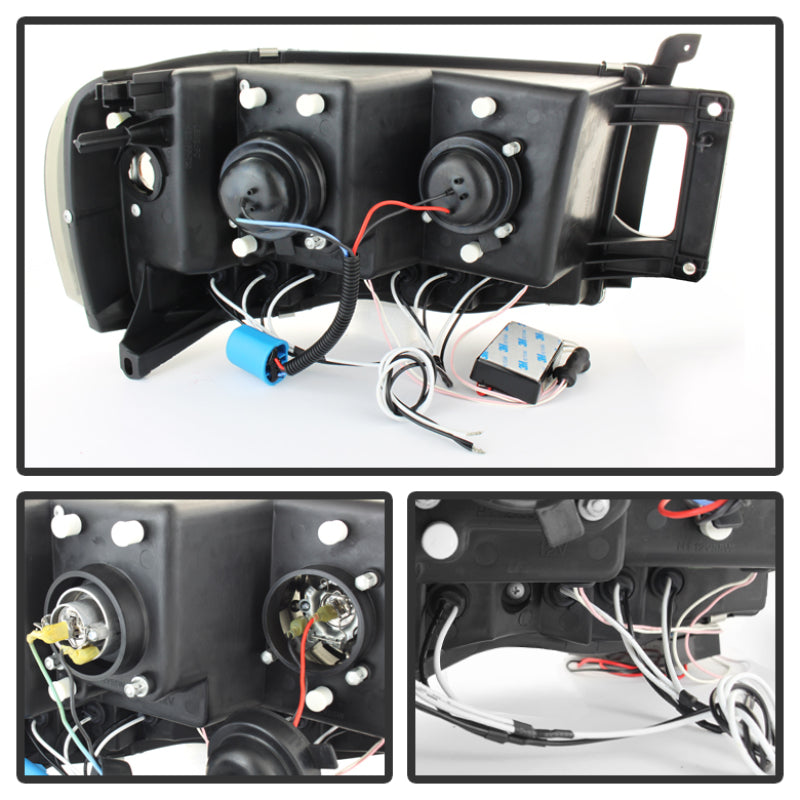 SPYDER 5078797 Spyder Dodge RAM 1500 02-05 03-05 Projector Headlights CCFL Halo LED Blk Smke PRO-YD-DR02-CCFL-BSM