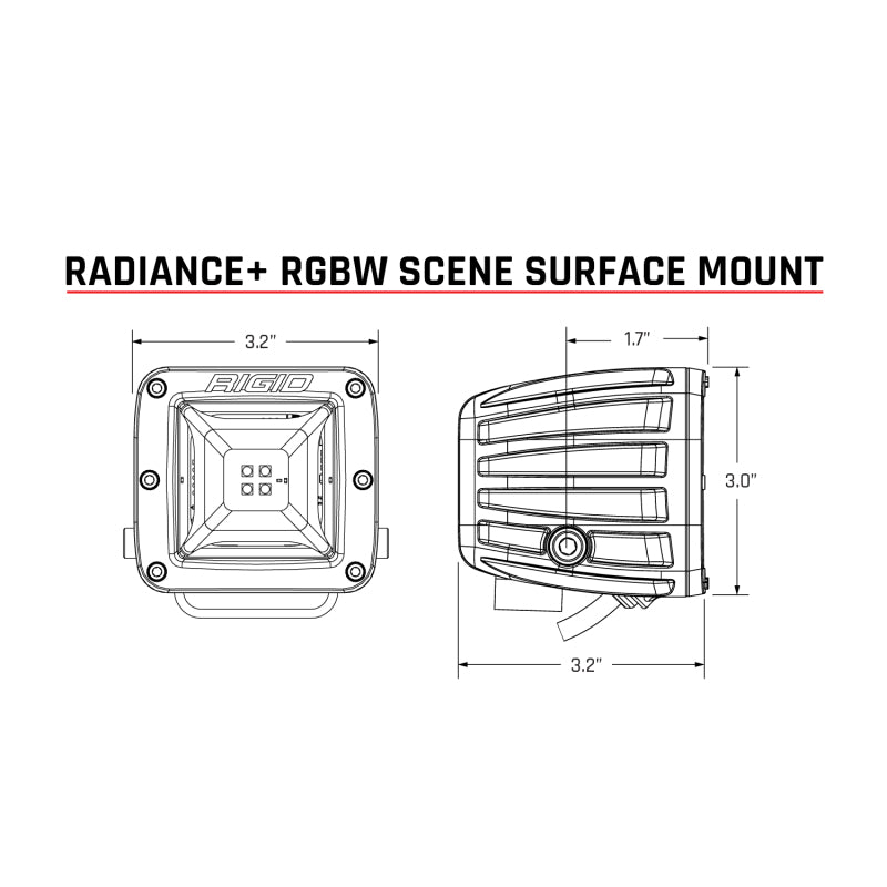 Rigid Industries 682053 Radiance+ Scene RGBW Surface Mount - Pair