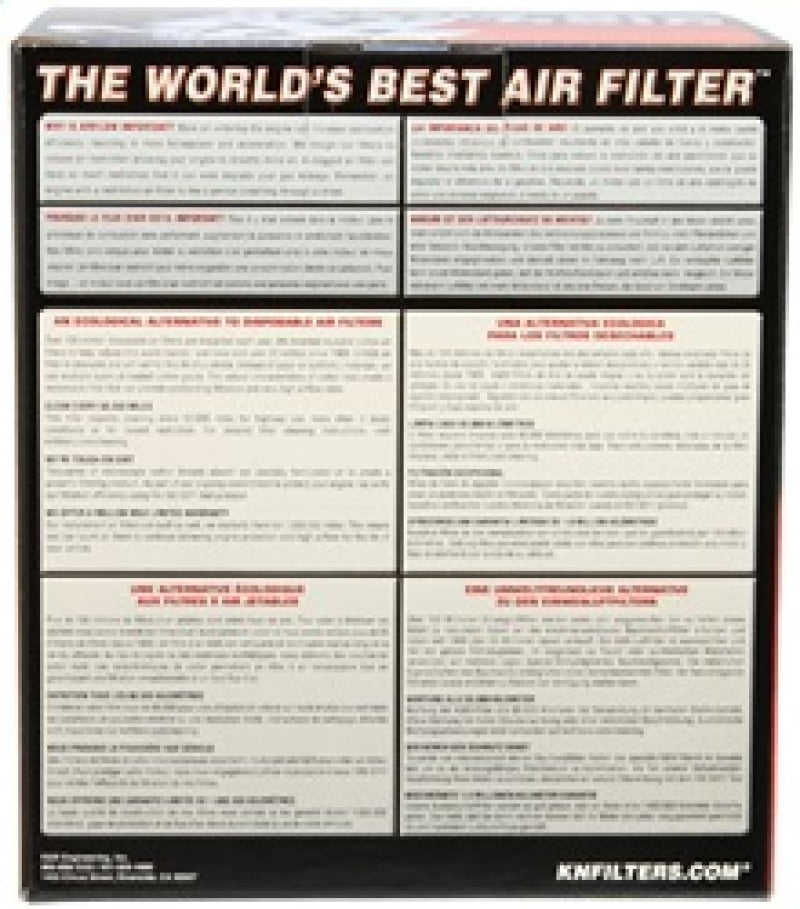 K&N Round Tapered Universal Air Filter 4in Flange ID x 5.375 Base OD x 4in Top OD x 6.5in H