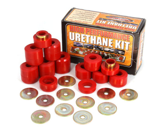 Rugged Ridge 18351.06 Body Mount Kit Red 22 Pieces 97-06 TJ