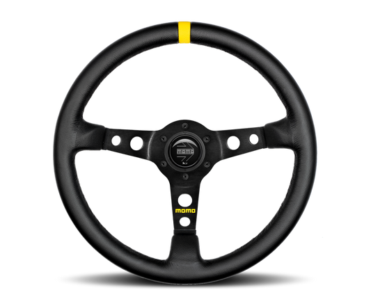 MOMO R1905/35L Momo MOD07 Steering Wheel 350 mm - Black Leather/Black Spokes/1 Stripe