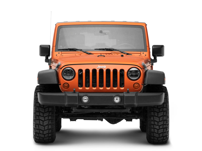 Raxiom J108039 97-18 Jeep Wrangler TJ/JK Axial Series LED Headlights- Black Housing (Clear Lens)