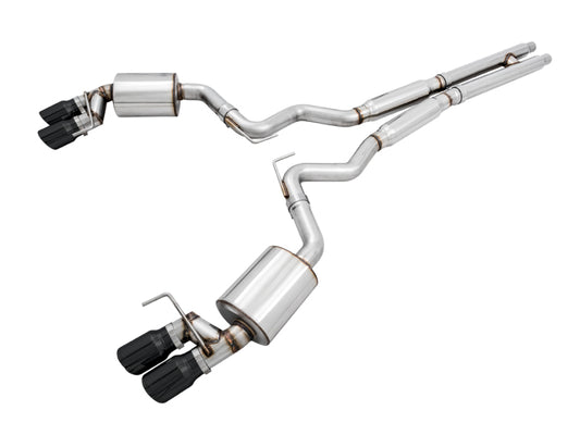 AWE Tuning 3015-43106 2018+ Ford Mustang GT (S550) Cat-back Exhaust - Touring Edition (Quad Diamond Black Tips)