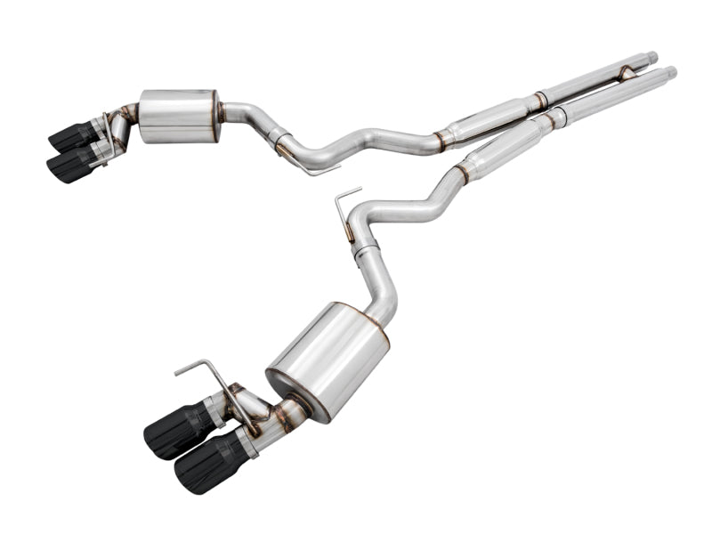 AWE Tuning 3015-43106 2018+ Ford Mustang GT (S550) Cat-back Exhaust - Touring Edition (Quad Diamond Black Tips)