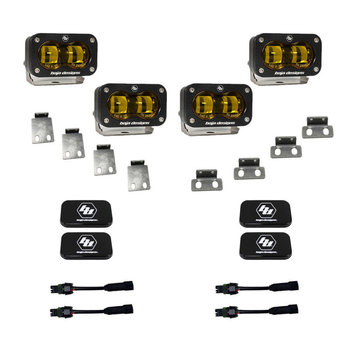 Baja Designs 448171 21-22 Ford F-150 Raptor S2 SAE Dual Fog Pocket Light Kit - Amber
