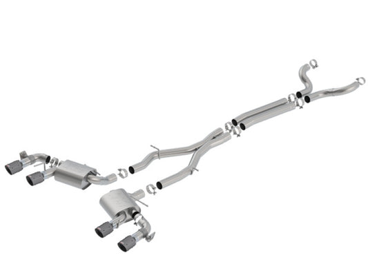 Borla 140727CFBA 17-18 Chevrolet Camaro ZL1 6.2L V8 Atak Catback Exhaust w/ Dual Mode Valves CF Black Anod