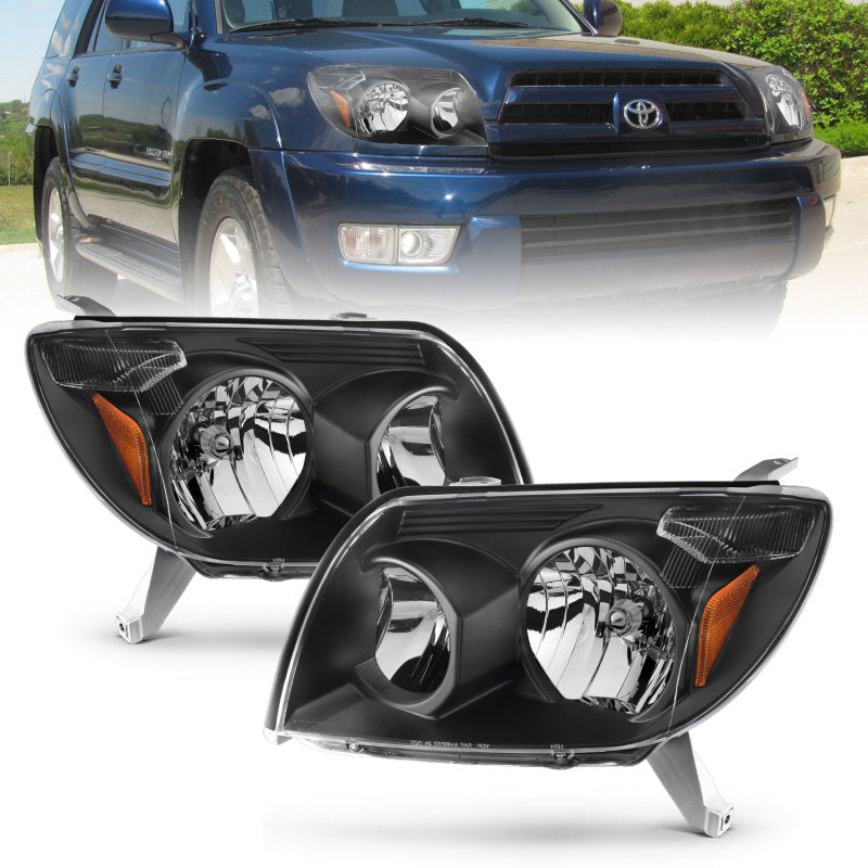 ANZO 111394 2003-2005 Toyota 4Runner Crystal Headlights Black