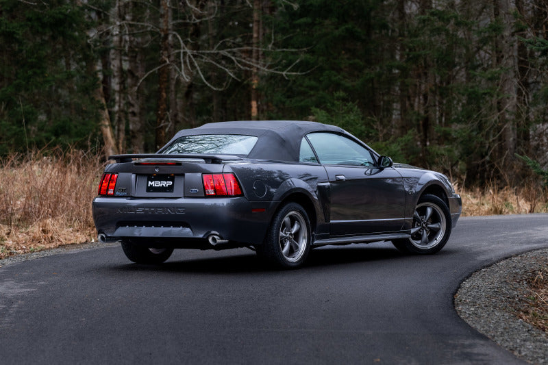 MBRP S7221ALBT 99-04 Ford Mustang GT 4.6L 2.5in. Dual Split Rear AL Cat Back w/ 3.5in. Dual Wall Blk. Tips