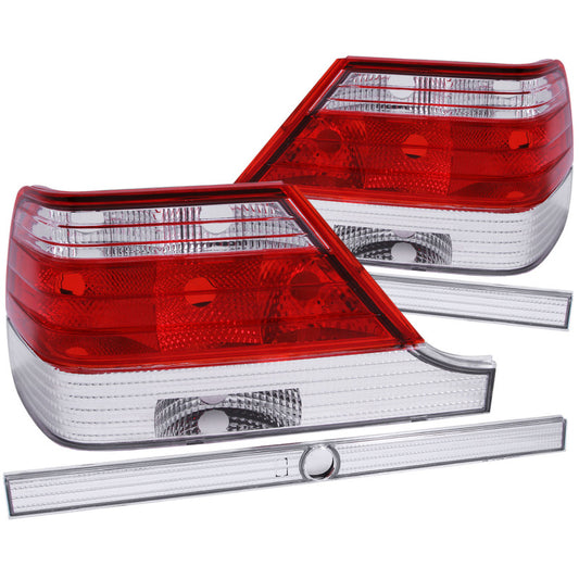 ANZO 221153 1995-1999 Mercedes Benz S CLASS W140 Taillights Red/Clear
