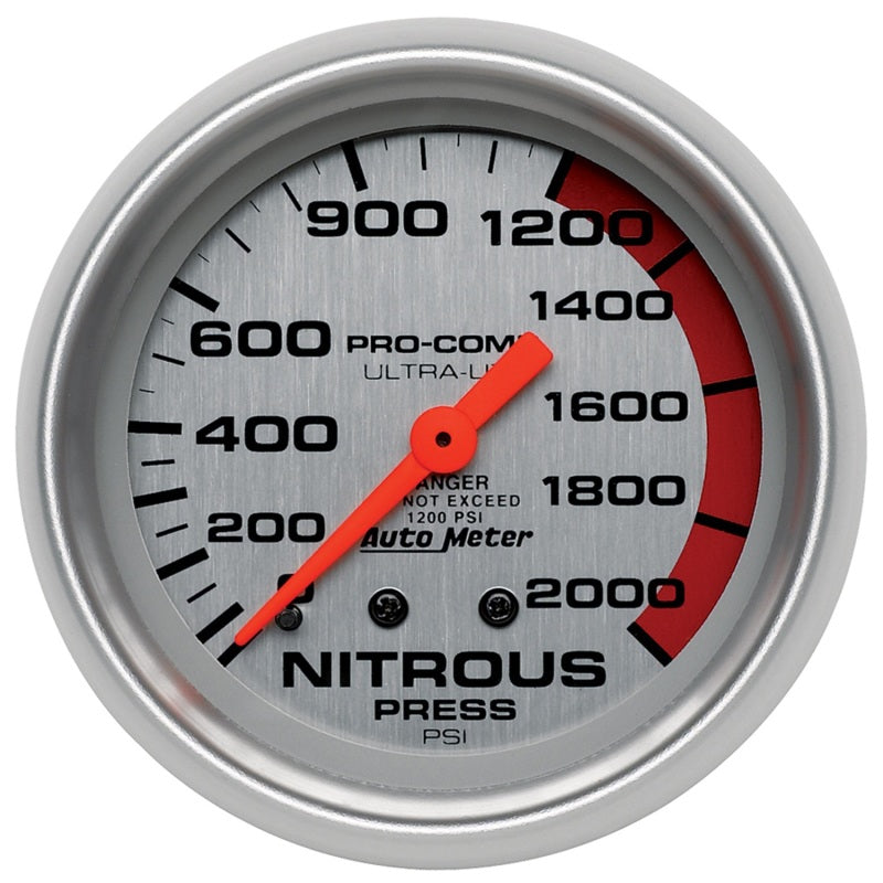 AutoMeter 4428 Gauge Nitrous Pressure 2-5/8in. 2000PSI Mechanical Ultra-Lite
