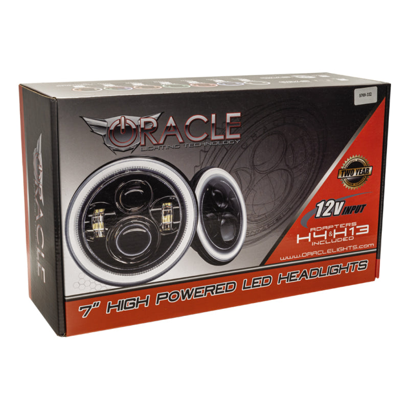 ORACLE Lighting 5769-334 Oracle 7in High Powered LED Headlights - Black Bezel - ColorSHIFT No Controller SEE WARRANTY