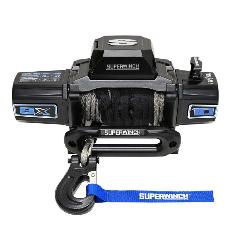 Superwinch 1710204 10000 LBS 12V DC 3/8in x 80ft Synthetic Rope SX10SR Winch - Semi Gloss Black