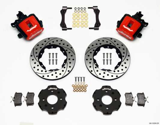 Wilwood 140-10206-DR Combination Parking Brake Rear Kit 11.00in Drilled Red Civic / Integra Disc 2.39 Hub Offset