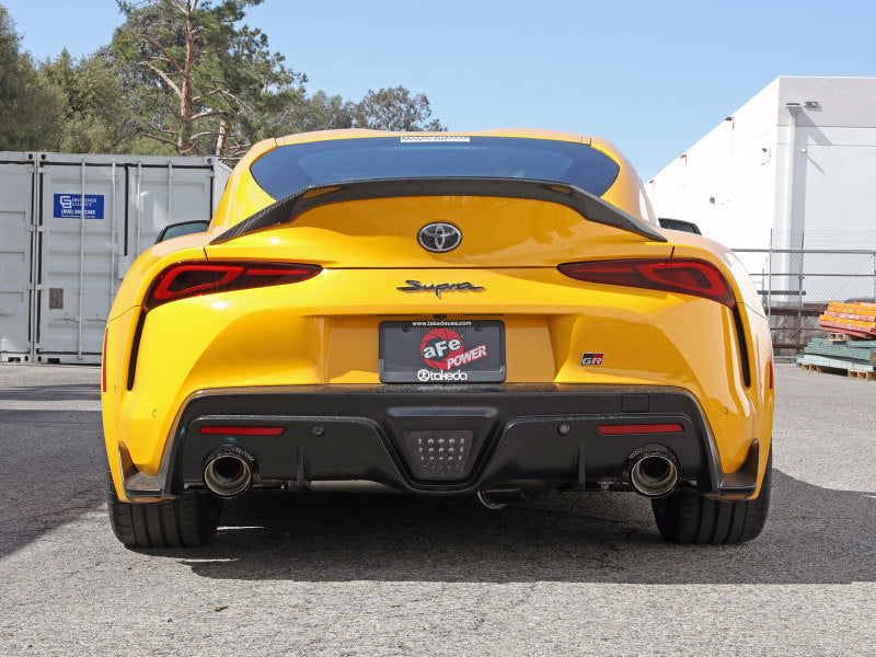 aFe 49-36050-C POWER Takeda 2021 Toyota Supra 2.0L (t) 2.5in-3in 304 SS CB Exhaust w/ Carbon Tips