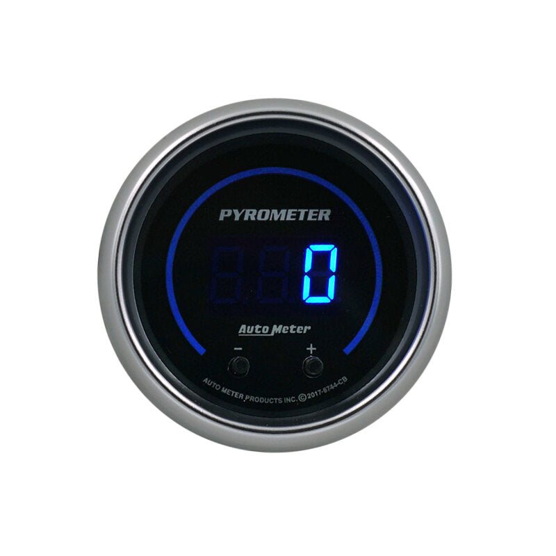 AutoMeter 6744-CB Autometer 52.4mm Black Two Channel 0-2000 Degree Pyrometer (EGT) Cobalt Elite Digital Gauge