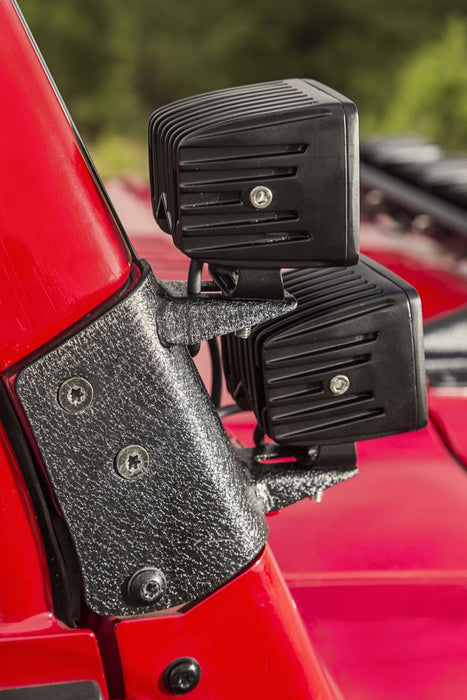 Rugged Ridge 11232.36 97-06 Jeep Wrangler TJ Textured Black Dual A-Pillar Light Mount