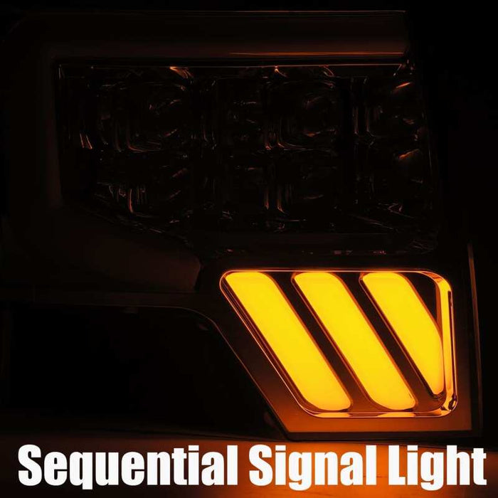 AlphaRex 880190 09-14 Ford F-150 NOVA LED Proj Headlights Plank Style Gloss Black w/Activ Light/Seq Signal