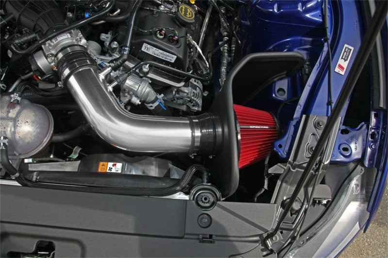 Spectre 9041 15-16 Ford Mustang V6-3.7L F/I Air Intake Kit - Polished w/Red Filter
