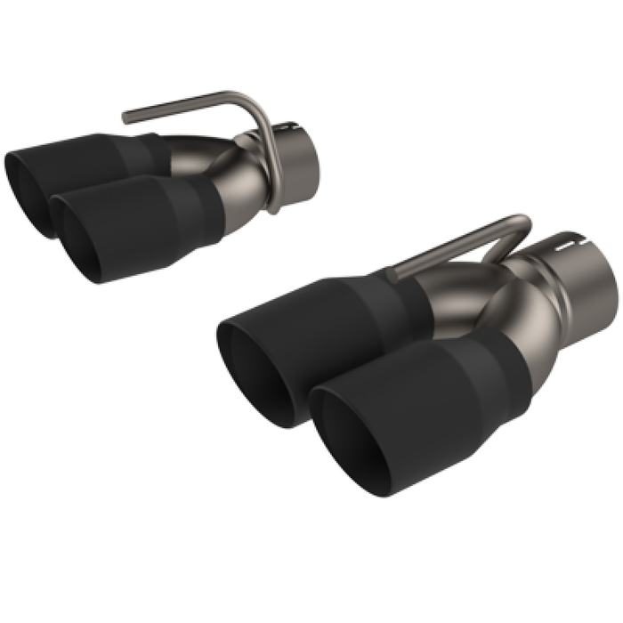 QTP 430015TB 2015-2023 Dodge Challenger 5.7L Black Quad Tip Adapter