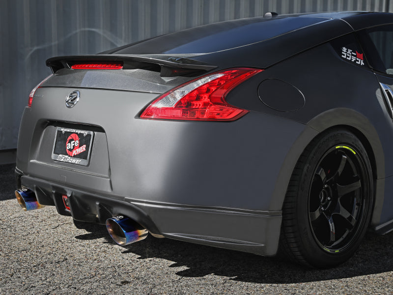 aFe 49-36139-L Takeda 09-20 Nissan 370z 2-1/2 IN 304 Stainless Steel Cat-Back Exhaust System w/ Blue Flame Tip