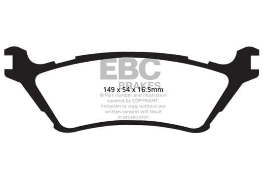 EBC ED91891 15+ Ford F150 2.7 Twin Turbo (2WD) Extra Duty Rear Brake Pads