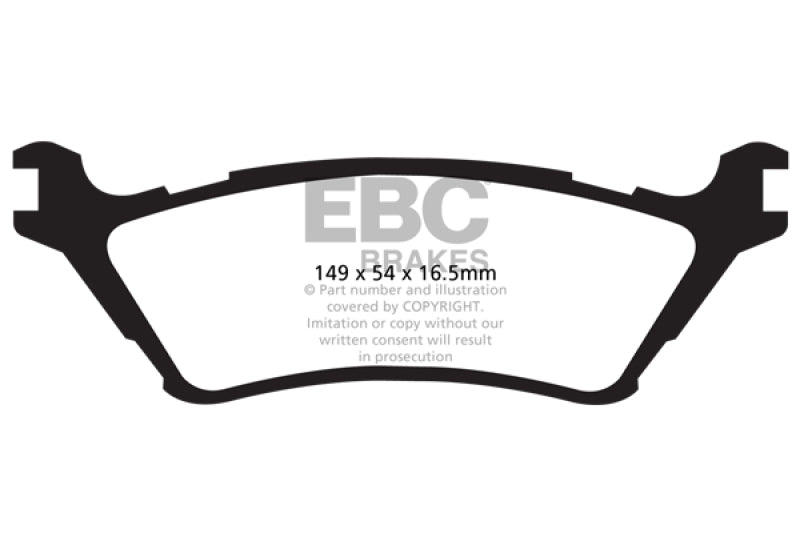 EBC DP61891 15+ Ford F150 2.7 Twin Turbo (2WD) Greenstuff Rear Brake Pads