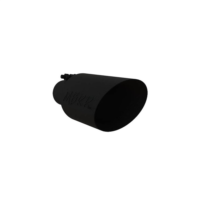 MBRP T5161BLK Universal Dual Wall Angle Rolled End Tip 4-1/2in OD / 2-1/2in Inlet / 11in Length - Black