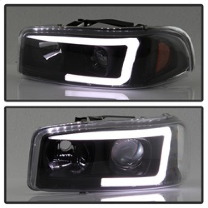 SPYDER 5084521 Spyder GMC Sierra 1500/2500/3500 99-06 V2 Projector Headlights - DRL - Black PRO-YD-CDE00V2-LB-BK