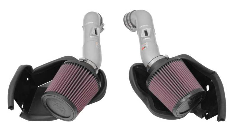 K&N Engineering 69-7083TS K&N 14-15 Infiniti Q50 3.7L V6 Dual Silver Typhoon Short RAM Intakes