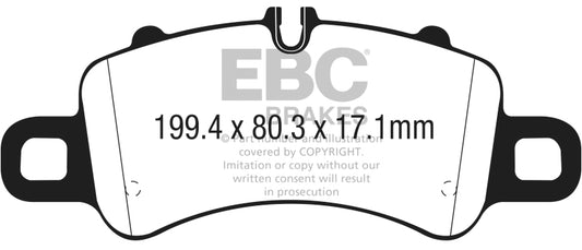 EBC DP52307NDX 2016+ Porsche 911 (991/2 w/Cast Iron Rotors) 3.0TT Carrera Bluestuff Front Brake Pads