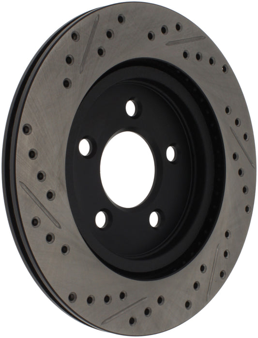 Stoptech 127.61087L StopTech 05-10 Ford Mustang Slotted & Drilled Left Rear Rotor