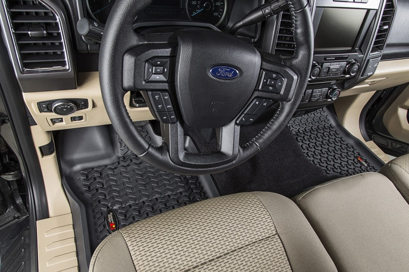 Rugged Ridge 82987.05 Floor Liner Front/Rear Black 2015-2017 Ford F-150 / Raptor
