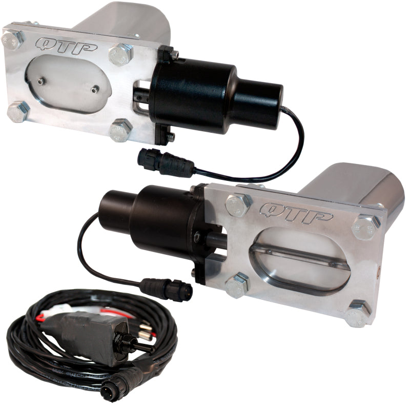 QTP QTEC66 Bolt-On QTEC Dual Low Profile Oval Electric Cutout Valves - Pair