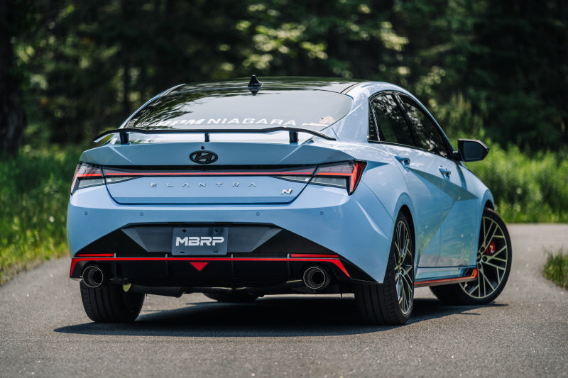 MBRP S47103CF 22-23 Hyundai Elantra N 2.0L Turbo T304 5in OD CF Tips Dual Outlet 3in Cat Back Exhaust