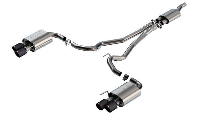 Borla 140981CFBA 2024 Ford Mustang 2.3L Ecoboost S-Type Catback Exhaust CF BA w/ Quad Tips - Non-Active